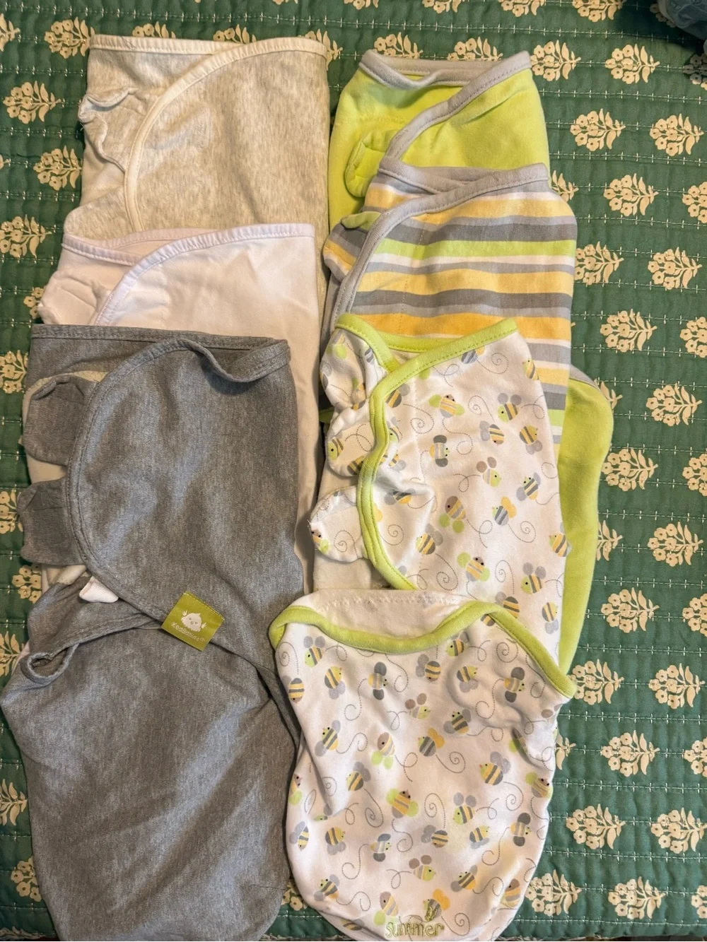 Neutral keababy swaddle and Lime summer Swaddle newborn Set